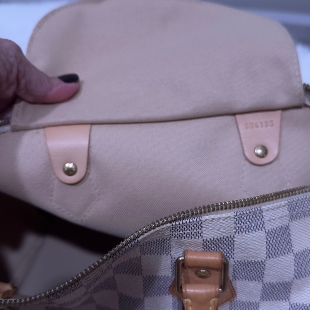 Louis Vuitton Damier Azur Satchel - Cream and Tan 35 - Picture 16 of 16